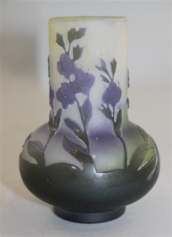 A Galle small cameo glass vase, c.1910, 10.3cm